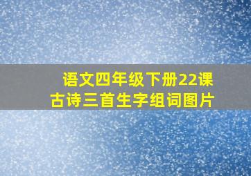 语文四年级下册22课古诗三首生字组词图片