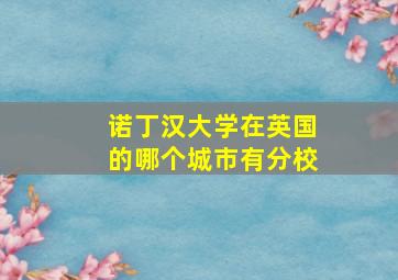 诺丁汉大学在英国的哪个城市有分校