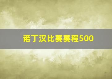 诺丁汉比赛赛程500