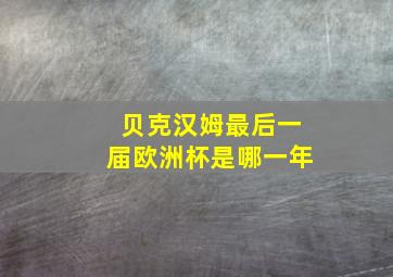 贝克汉姆最后一届欧洲杯是哪一年