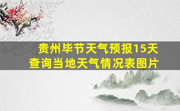 贵州毕节天气预报15天查询当地天气情况表图片