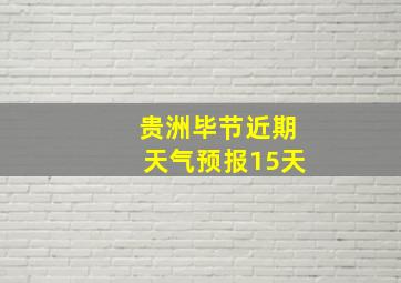 贵洲毕节近期天气预报15天