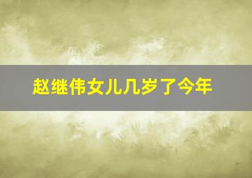 赵继伟女儿几岁了今年