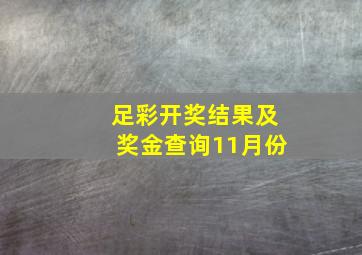 足彩开奖结果及奖金查询11月份