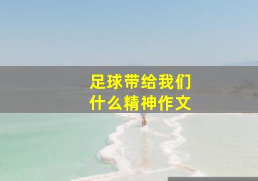 足球带给我们什么精神作文