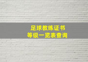 足球教练证书等级一览表查询