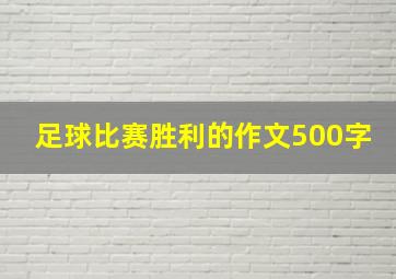 足球比赛胜利的作文500字