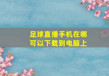 足球直播手机在哪可以下载到电脑上