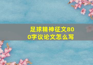 足球精神征文800字议论文怎么写