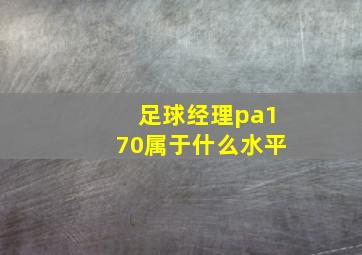 足球经理pa170属于什么水平