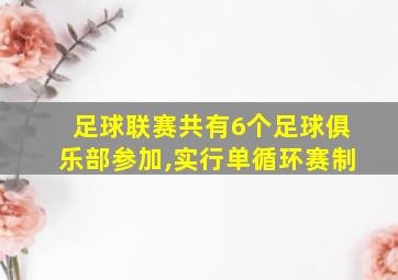 足球联赛共有6个足球俱乐部参加,实行单循环赛制