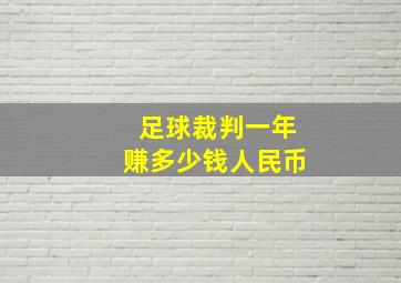 足球裁判一年赚多少钱人民币