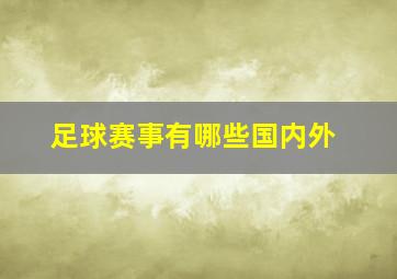 足球赛事有哪些国内外