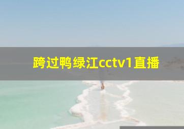 跨过鸭绿江cctv1直播