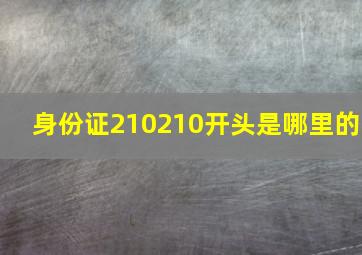 身份证210210开头是哪里的