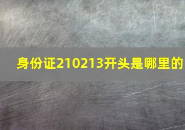 身份证210213开头是哪里的