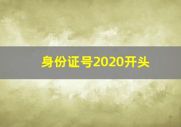 身份证号2020开头