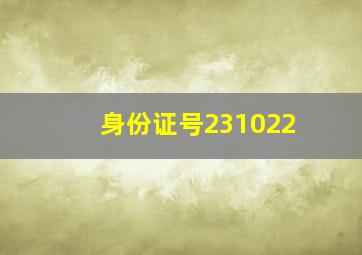 身份证号231022