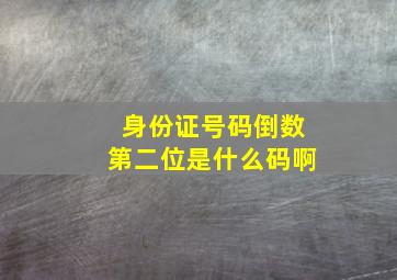 身份证号码倒数第二位是什么码啊