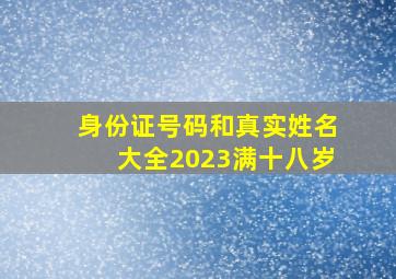 身份证号码和真实姓名大全2023满十八岁