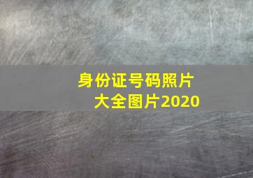 身份证号码照片大全图片2020