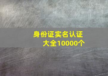 身份证实名认证大全10000个