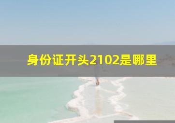 身份证开头2102是哪里