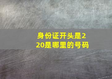 身份证开头是220是哪里的号码