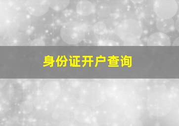 身份证开户查询