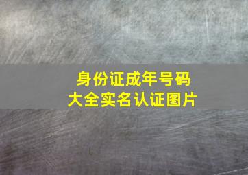 身份证成年号码大全实名认证图片