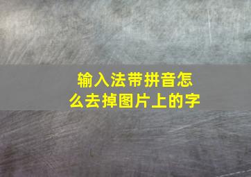 输入法带拼音怎么去掉图片上的字