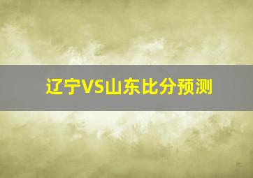 辽宁VS山东比分预测