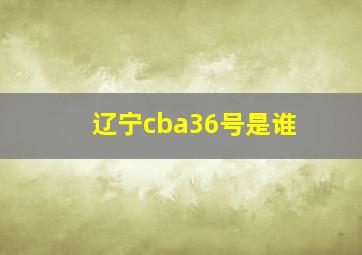 辽宁cba36号是谁