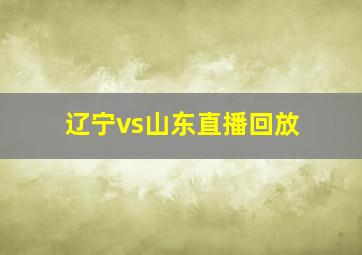 辽宁vs山东直播回放