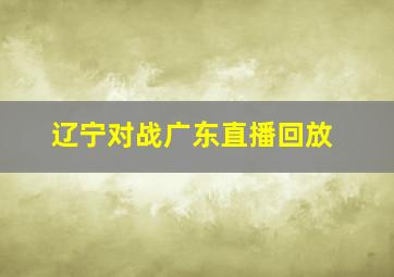 辽宁对战广东直播回放