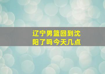 辽宁男篮回到沈阳了吗今天几点