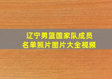 辽宁男篮国家队成员名单照片图片大全视频