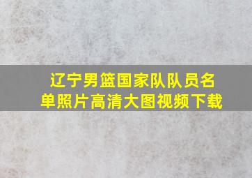 辽宁男篮国家队队员名单照片高清大图视频下载