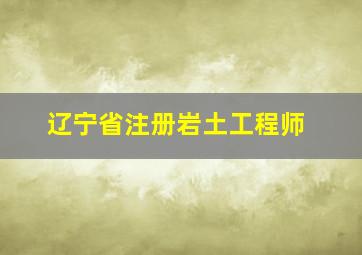 辽宁省注册岩土工程师