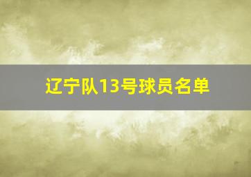 辽宁队13号球员名单