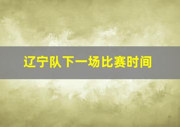 辽宁队下一场比赛时间