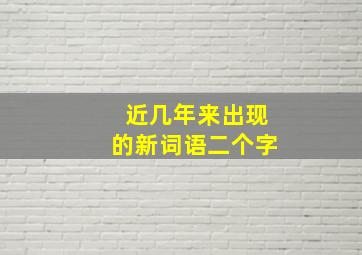 近几年来出现的新词语二个字