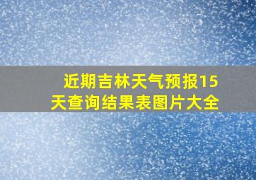 近期吉林天气预报15天查询结果表图片大全