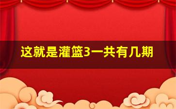 这就是灌篮3一共有几期