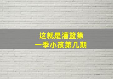 这就是灌篮第一季小孩第几期