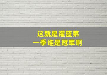 这就是灌篮第一季谁是冠军啊