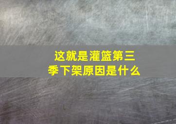 这就是灌篮第三季下架原因是什么