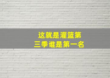 这就是灌篮第三季谁是第一名