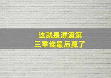 这就是灌篮第三季谁最后赢了