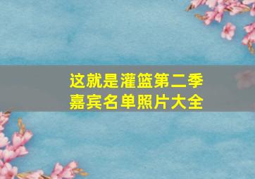 这就是灌篮第二季嘉宾名单照片大全